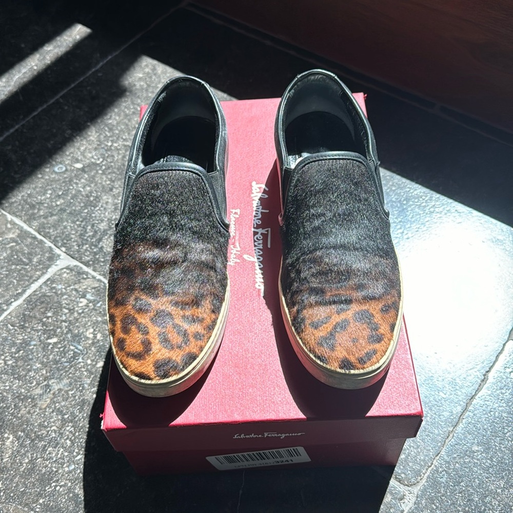Salvatore Ferragamo cheetah print sneakers